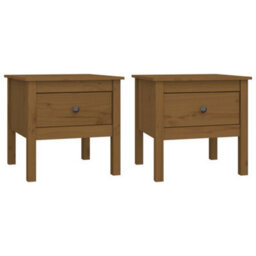 Walplus Side Tables 2 Pcs Honey Brown 50X50X49 Cm Solid Wood Pine - thumbnail 2