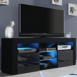 Tv Unit 145Cm Sideboard Cabinet Cupboard Tv Stand Living Room High Gloss Doors - thumbnail 1