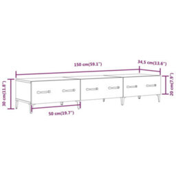 Berkfield Tv Cabinet Concrete Grey 150X34,5X30 Cm Engineered Wood - thumbnail 9