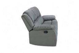 Grey Faux Leather 3 Seater Recliner Sofa Varesa - thumbnail 6