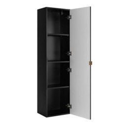 Heze Furniture Trend Herringbone Pattern Door Tall Bathroom Cabinet - Black - thumbnail 2