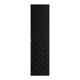 Heze Furniture Trend Herringbone Pattern Door Tall Bathroom Cabinet - Black - thumbnail 3