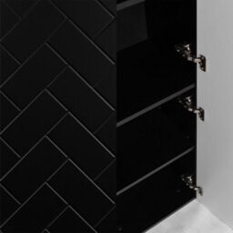 Heze Furniture Trend Herringbone Pattern Door Tall Bathroom Cabinet - Black - thumbnail 5