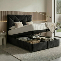 DS Living Eclipse Black Ottoman Bed - Divan Bed Frame - thumbnail 2