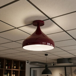Ledsone Modern Flush Mount Ceiling Light Fitting, Island Farmhouse Industrial E27 Retro Pendant Light (Burgandy) - thumbnail 4