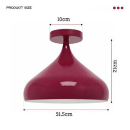 Ledsone Modern Flush Mount Ceiling Light Fitting, Island Farmhouse Industrial E27 Retro Pendant Light (Burgandy) - thumbnail 6