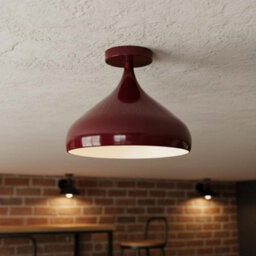 Ledsone Modern Flush Mount Ceiling Light Fitting, Island Farmhouse Industrial E27 Retro Pendant Light (Burgandy) - thumbnail 2