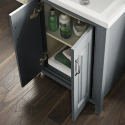 Nes Home Grey Chiltern 600mm Bathroom Traditional Basin Vanity Cabinet Unit - thumbnail 3