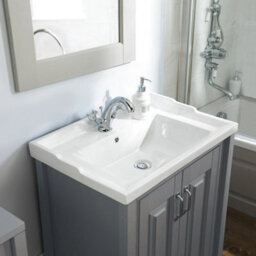 Nes Home Grey Chiltern 600mm Bathroom Traditional Basin Vanity Cabinet Unit - thumbnail 4