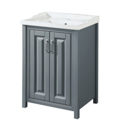 Nes Home Grey Chiltern 600mm Bathroom Traditional Basin Vanity Cabinet Unit - thumbnail 5