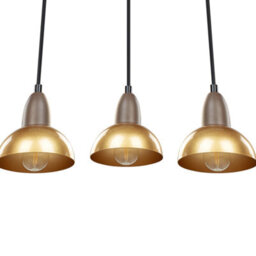 Wyld and Coco Lumina Brass 3-Light Hanging Pendant Lamp With Iron Base, Warm White, 30Cm Diameter, 110Cm Drop - thumbnail 5