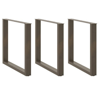 Berkfield Dining Table Legs U-Shaped 3 Pcs Natural Steel 90X(72-73) Cm Steel - image 1