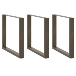 Berkfield Dining Table Legs U-Shaped 3 Pcs Natural Steel 90X(72-73) Cm Steel