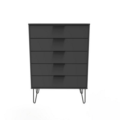 Osaka 5 Drawer Chest Of Drawers In Graphite (Ready Assembled) - image 1