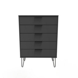Osaka 5 Drawer Chest Of Drawers In Graphite (Ready Assembled) - thumbnail 1