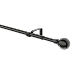 GoodHome Kimlos Gloss Black Nickel Effect Extendable Ball Single Curtain Pole Set, (L)2000mm-3300mm (Dia)19mm - thumbnail 7