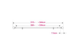 GoodHome Kimlos Gloss Black Nickel Effect Extendable Ball Single Curtain Pole Set, (L)2000mm-3300mm (Dia)19mm - thumbnail 8