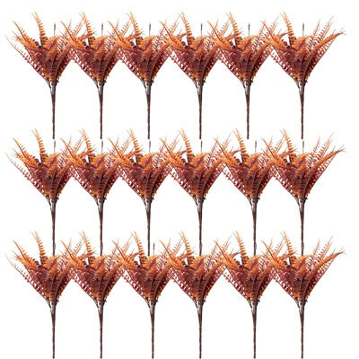 18 Packs Of Artificial Plants, Boston Fern, Artificial Flowers, Indoor And Outdoor Summer Decoration (Orange) - image 1