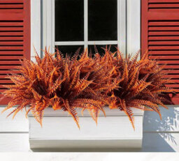 18 Packs Of Artificial Plants, Boston Fern, Artificial Flowers, Indoor And Outdoor Summer Decoration (Orange) - thumbnail 2