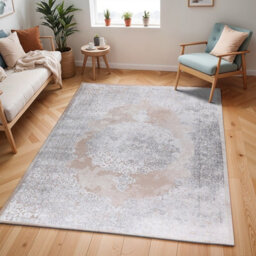 Livabliss Lustro-Vintage Beige Grey Off-White Traditional Boho Living Dining Bedroom Rug 200 X 275 Cm Easy Care, Non Shedding - thumbnail 2