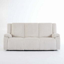 More4Homes Verona 3 Seater Jumbo Cord Manual Recliner Sofa (Beige) - thumbnail 5