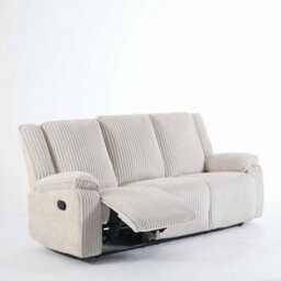 More4Homes Verona 3 Seater Jumbo Cord Manual Recliner Sofa (Beige) - thumbnail 3
