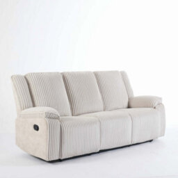 More4Homes Verona 3 Seater Jumbo Cord Manual Recliner Sofa (Beige) - thumbnail 2