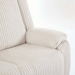 More4Homes Verona 3 Seater Jumbo Cord Manual Recliner Sofa (Beige) - thumbnail 8