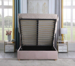 Seconique Amelia Plus 4Ft6 Double Storage Lift Bed Frame In Pink Velvet Fabric - thumbnail 5