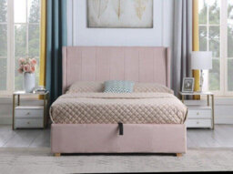 Seconique Amelia Plus 4Ft6 Double Storage Lift Bed Frame In Pink Velvet Fabric - thumbnail 4