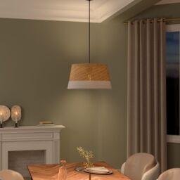 GoodHome Bellbird White & Natural Round Lamp Shade (D)38Cm - thumbnail 9