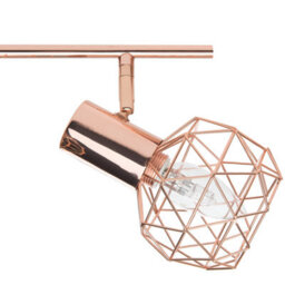 Beliani Aurora Home Copper 4-Light Ceiling Lamp With Adjustable Arms And Geometric Cage Shades - thumbnail 6
