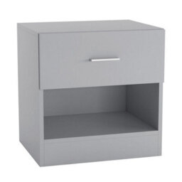 Urbn-Living Urbnliving 46Cm Height 1 Drawer Wooden Kids Bedside Cabinet Side Table Shelf Grey - thumbnail 2