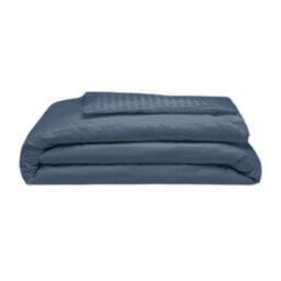 Belledorm 540 Thread Count Satin Stripe Duvet Cover Set Navy (Kingsize) - thumbnail 1