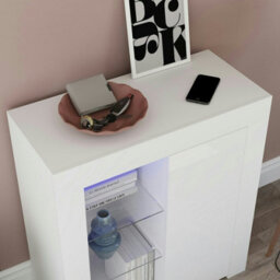 White High Gloss Side Board With Led Lights Small Size - thumbnail 3