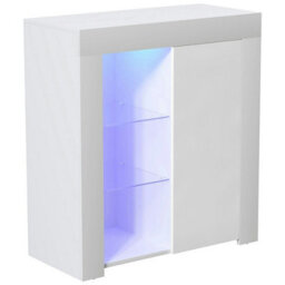 White High Gloss Side Board With Led Lights Small Size