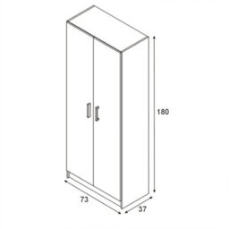 Direct Furniture Suppliers Ltd Vita 2 Door Kitchen Utility Room Cabinet - Oak Finish - H: 73Cm X W: 180Cm X D: 37Cm - thumbnail 8