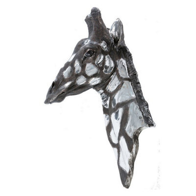 Buttercup Farm Dappled Giraffe Head Wall Plaque - Resin - L40 X W76 X H23 Cm - Silver/black - image 1