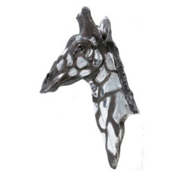 Buttercup Farm Dappled Giraffe Head Wall Plaque - Resin - L40 X W76 X H23 Cm - Silver/black - thumbnail 1