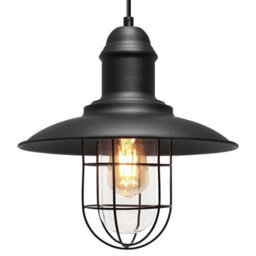 Long Life Lamps Company Vintage Industrial Hanging Ceiling Pendant Light Nautical Fishermans Black Lamp Shade M0040