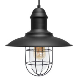 Long Life Lamps Company Vintage Industrial Hanging Ceiling Pendant Light Nautical Fishermans Black Lamp Shade M0040 - thumbnail 6
