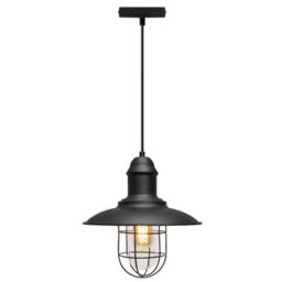 Long Life Lamps Company Vintage Industrial Hanging Ceiling Pendant Light Nautical Fishermans Black Lamp Shade M0040 - thumbnail 3