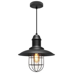 Long Life Lamps Company Vintage Industrial Hanging Ceiling Pendant Light Nautical Fishermans Black Lamp Shade M0040 - thumbnail 4