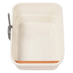 Skylos Cat Litter Tray Spacious High Sided Low Entry Open Pan For Cats Beige - thumbnail 3