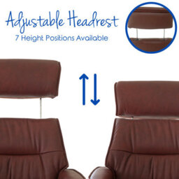 Morris Living The Newton Swivel Recliner Chair & Matching Footstool - Chestnut Leather - thumbnail 3