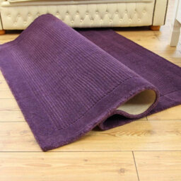 Purple Simple And Stylish Wool Handmade Modern Plain Rug For Living Room And Bedroom-68 X 240Cm (Runner) - thumbnail 3