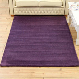 Purple Simple And Stylish Wool Handmade Modern Plain Rug For Living Room And Bedroom-68 X 240Cm (Runner) - thumbnail 4