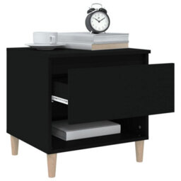 Berkfield Bedside Tables 2 Pcs Black 50X46X50 Engineered Wood - thumbnail 4