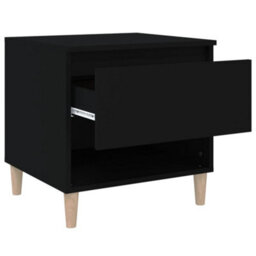 Berkfield Bedside Tables 2 Pcs Black 50X46X50 Engineered Wood - thumbnail 7