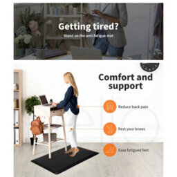 Anti Fatigue Mat Standing Desk Rug Kitchen Home Office Foam Black 50X80Cm - thumbnail 6